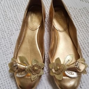 Coach gold flats size 8.5
